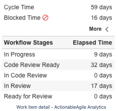 Work Item Detail information
