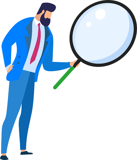 Man with magnifying glass