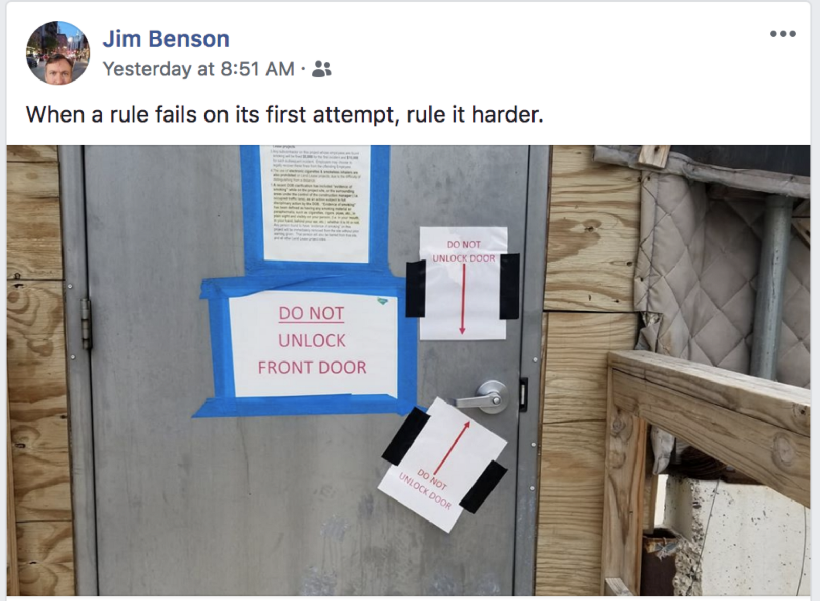 Tweet from Jim Benson